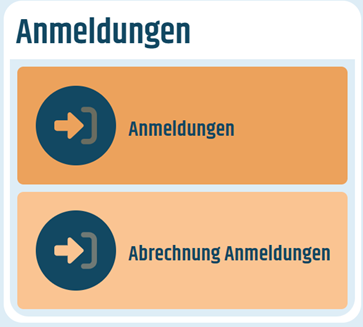Kachel für das Modul Anmeldungen auf dem Dashboard