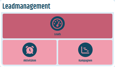 Kachel für das Modul Leadmanagement auf dem Dashboard