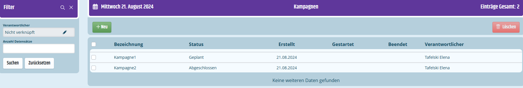 Liste der Kampagnen