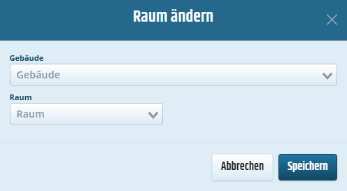 Modal für die Änderung eines Raums