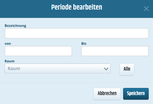 Modal um eine Periode zu bearbeiten