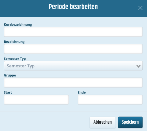 Modal um eine Periode zu bearbeiten