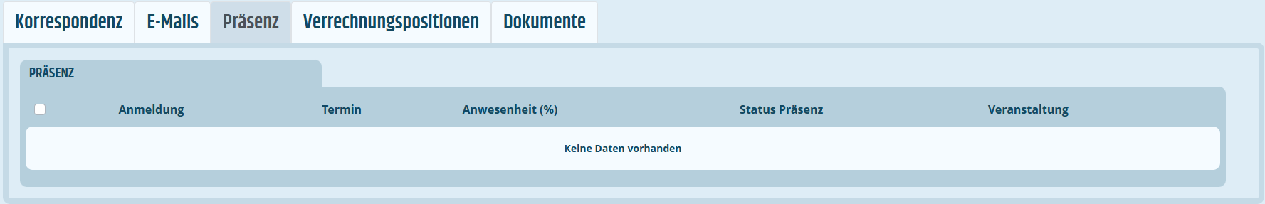 Reiter für Präsenzen