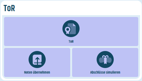 Kachel ToR auf dem Dashboard Kachel für das Modul ToR auf dem Dashboard