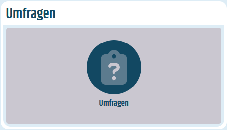 Kachel für das Modul Umfragen auf dem Dashboard
