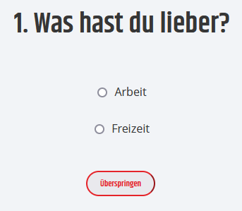 Beispiel einer Single-Choice Frage