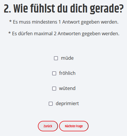 Beispiel einer Multiple-Choice Frage