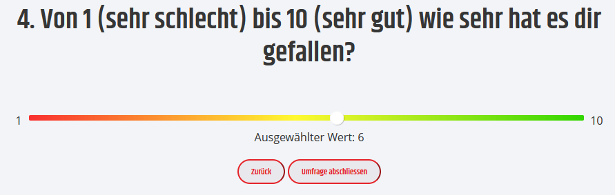 Beispiel einer Frage, welche mithilfe einer Skala beantwortet wird